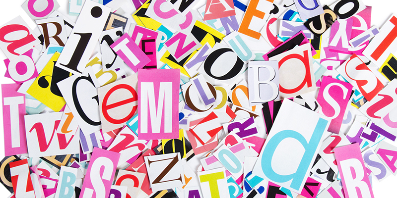 letters showing branding font examples